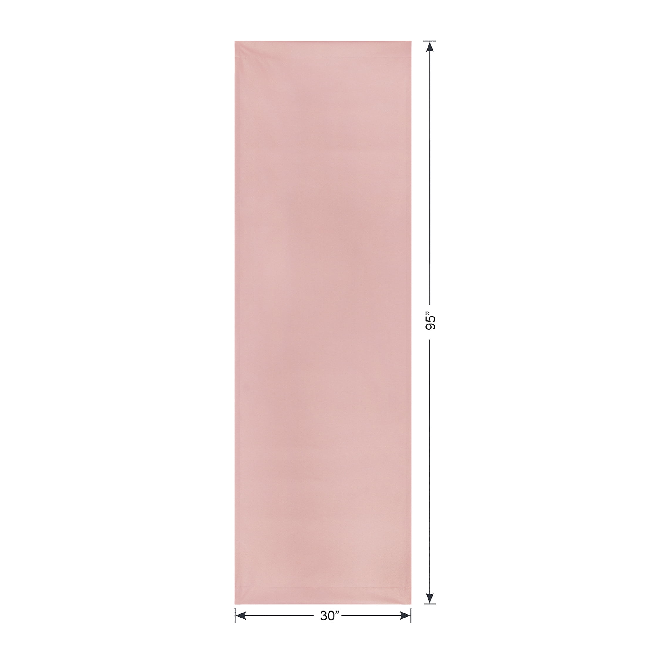Mainstays Pink Blush Solid Blackout Rod Pocket with Back Tabs Curtain Panel Pair, Set of 2, 30" W x 95" L