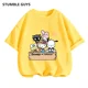 thumbnail image 5 of Conjunto de camiseta de Hello Kitty para niños y niñas, ropa holgada de manga corta Y2K, Top con estampado oscuro para mujer, ropa dulce Harajuku, 5 of 7