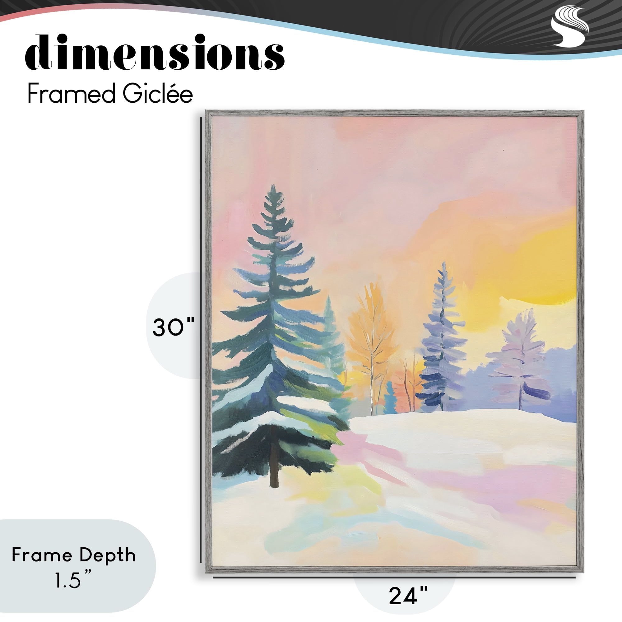 Stupell Industries Winter Forest Snowscape in Pastels Gray Framed Giclee Art, design by The Prints Vibe