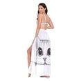thumbnail image 3 of FORMRS Womens Long Sarong Beach Wrap Semi-Sheer Bikini Skirt Bathing Swimsuit Cover Up, White Cat, 3 of 7