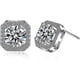 thumbnail image 1 of 18k White Gold Plated Hypoallergenic Cz Studs Earrings 925 Sterling Silver With Square Diamante Cubic Zirconia Stud Earrings Simulated Diamond Jewelry, 1 of 5