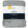 thumbnail image 3 of Mainstays Super Soft Plush Blanket, Gray, Full/Queen 90"X90", Suitable for Adult, 3 of 6