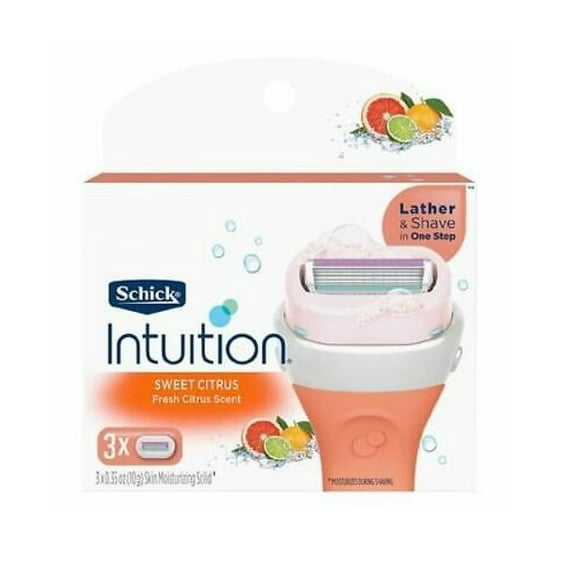 Schick Intuition Sweet Citrus for Women Refill Blade Cartridges, 3 ct