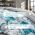 Teal Full Size 7-Piece Bed-in-a-Bag Floral Bedding Set for All Seasons ...