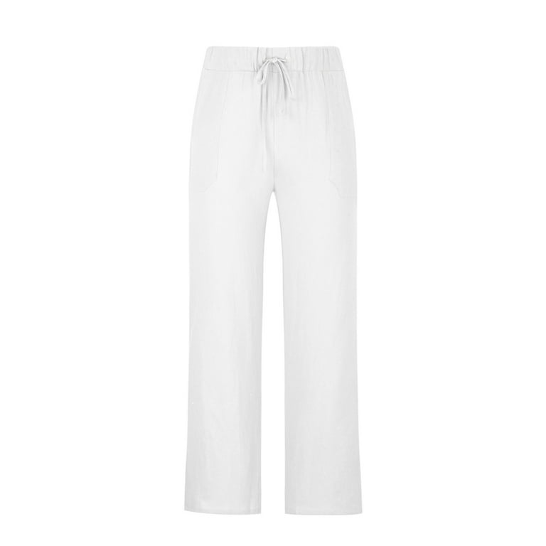 Casual Men's Cotton Linen Pants Fashion Solid Pocket Drawstring Baggy  Trousers Comfort Loose Wide Leg Pant Streetwear Sweatpants - AliExpress