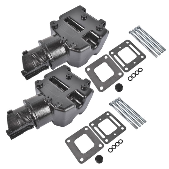 AKWH 2Pcs Marine Exhaust Manifold Riser Kit for MerCruiser V6 & V8 Engines 4.3, 5.0, 5.7, 6.2, 7.4 807988Q03 8079882A