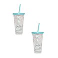 thumbnail image 1 of Oleegame 2PC Glass Bottle Christmas Color Changing Cup PP Coffee Plastic Single Layer Temperature Sensitive Color Changing Color Changing Cup Green, 1 of 9