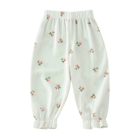 

EnJoCho Toddler Children Girls Summer Floral Print Pants Casual Trousers Air Conditioning Pants Girls Base Softball Pants Comfy Pants Girls Ballet Pants Girls Bib Pant Girls Warm Pants
