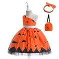 thumbnail image 5 of dmqupv Kids Girls Pageant Dress Party Child Gown Princess Tulle Dress Bag Headbands Set Orange 100, 5 of 5