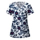 thumbnail image 1 of Blusa de manga corta con cuello en V para mujer, blusa con bolsillos estampados uniformes Pompotops  hkajfhjk458416, 1 of 1