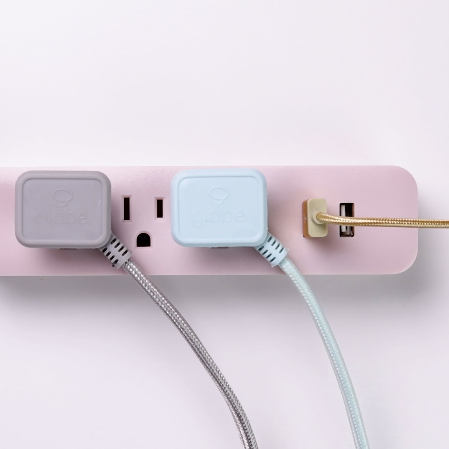 Globe Electric Globe Electric 6-ft 3-Outlet Rose USB Surge Protector 2-Pack, 78257-K