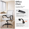 thumbnail image 4 of YRLLENSDAN Conference Room Chairs Mesh Office Chair with Wheels Rolling Desk Chair with Arms Mesh Computer Chair for 250lb Adults Study Chair Adjustable Height 2 Pack,White, 4 of 7