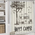 thumbnail image 5 of 4 Piece Decor Shower Curtains Sets Happy Camper-12 with Rugs Include Waterproof Shower Curtain Non-Slip Rug Toilet Lid Cover Bath Mat Camping Camper Gifts Bathroom Decor Sets for Bathroom Decor Set, 5 of 8