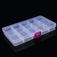 thumbnail image 5 of 1X15 Grid Plastic Necklace Storage Box Plastic 15 Slots Adjustable Jewelry Storage Box Case Craft Organizer Bead B, 5 of 5