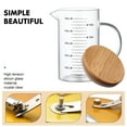 thumbnail image 3 of Graduated Glass Measuring Cup Espresso Cups Meter with Lid Convenient Milk Liquid Cover Bamboo, 3 of 6