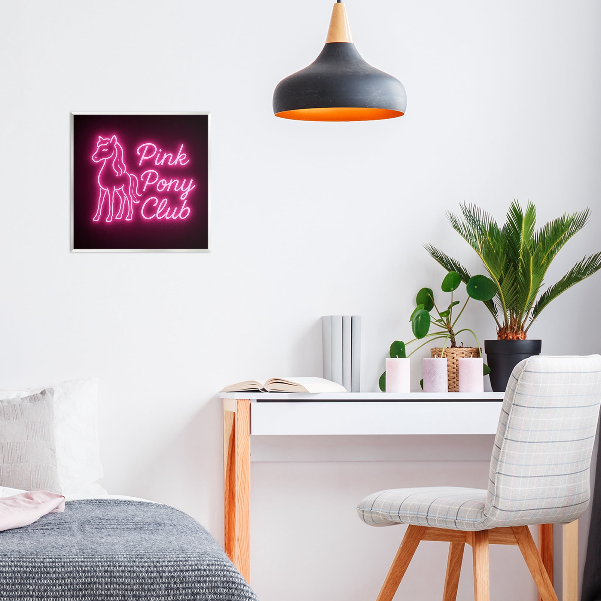 Stupell Industries Pink Pony Club Neon Wall Plaque Art, design by Grotto Studios