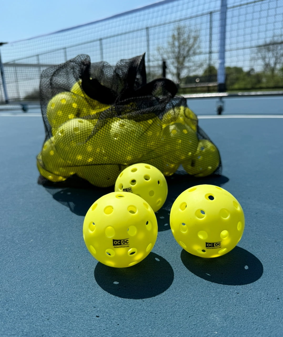 OnCourt OffCourt Pickleballs – 25 Outdoor Balls (Neon Yellow)