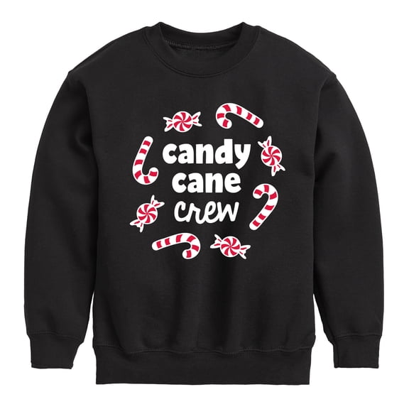 Instant Message - Candy Cane Crew Christmas - Toddler & Youth Crewneck Fleece Sweatshirt