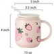 thumbnail image 2 of Taza de porcelana con tapa y pajita, taza de agua de 13 onzas con asa, lindo patrón naranja, 2 of 5