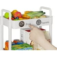 thumbnail image 4 of 3-Tier Rolling Cart with Wheels, Multifunction Storage Organizer for Kitchen, Bathroom, Laundry, White, 4 of 7