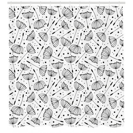 Floral Shower Curtain Cute Dandelion Flowers Nature Environment