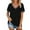 Black, variant on Tittly T Shirts for Women Tshirts Shirts Women's Spring V Neck Splice Ribbon Pocket Loose Casual Short Sleeve T Shirt Basic Tees Summer Tops Black L