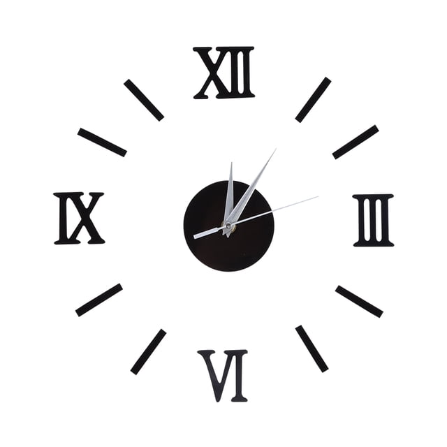 Reloj De Pared Con Números Romanos, Decorativo, Sin Marco, Para Sala De Estar, Dormitorio, Hogar, Negro