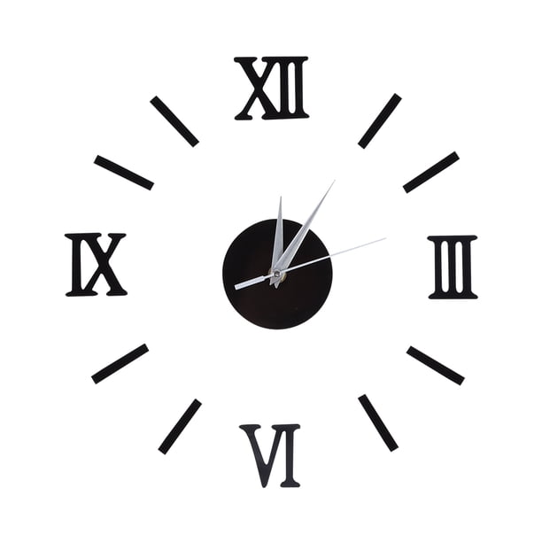 Reloj De Pared Con Números Romanos, Decorativo, Sin Marco, Para Sala De Estar, Dormitorio, Hogar, Negro