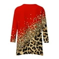 thumbnail image 5 of Leopard Print Tunic Tops for Women Scooped Neck 3/4 Sleeve Shirts Irregular Hem Tees Vintage Printed Tee Shirts Dressy Causal Tunic Blouses Summer Outfits 2025, 5 of 6