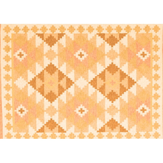 Ahgly Company Indoor Rectangle Southwestern Orange Country Area Rugs, 7' x 10'
