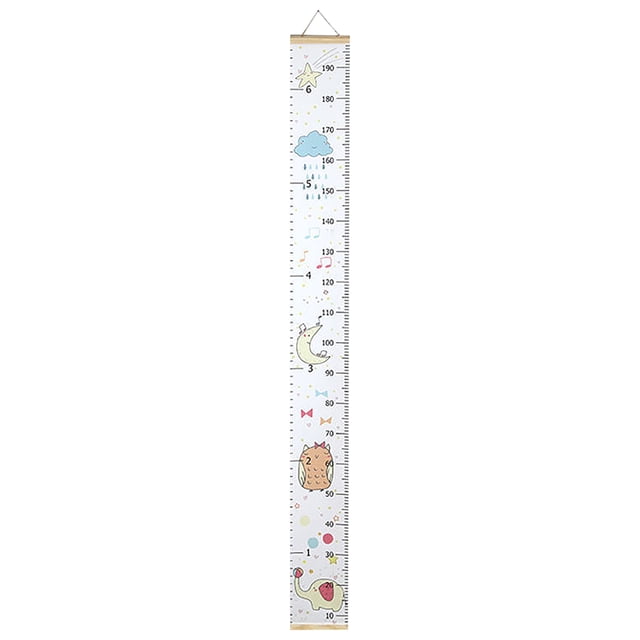 Cartoon Baby Kids Growth Chart Record Wood Frame Height Measurement Ruler Wall Sticker Girls Room Wall Decoration