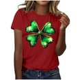 thumbnail image 2 of LEKWK Womens Graphic T Shirts Loose Fit 3/4 Sleeve Graphic Tees Casual Tops Large Green Ribbon Bow Graphic Holiday Wear, 2 of 5