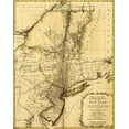 thumbnail image 2 of Vintage Maps 15x18 Gold Ornate Wood Framed with Double Matting Museum Art Print Titled - New York and New Jersey during the Revolution 1778, 2 of 4