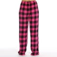 thumbnail image 4 of GXIPO Buffalo Plaid Fuzzy Pajama Pants Women Plush Drawstring Fleece Flannel Casual Pajama Bottoms Homey Fluffy Pj Pants Hot Pink L, 4 of 5
