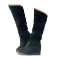 thumbnail image 3 of YLYL Boots for Women Knee High Wide Calf Boots Wedge Heel Boots Fashion Slip on Suede Long Boots Fall Winter Shoes, 3 of 6