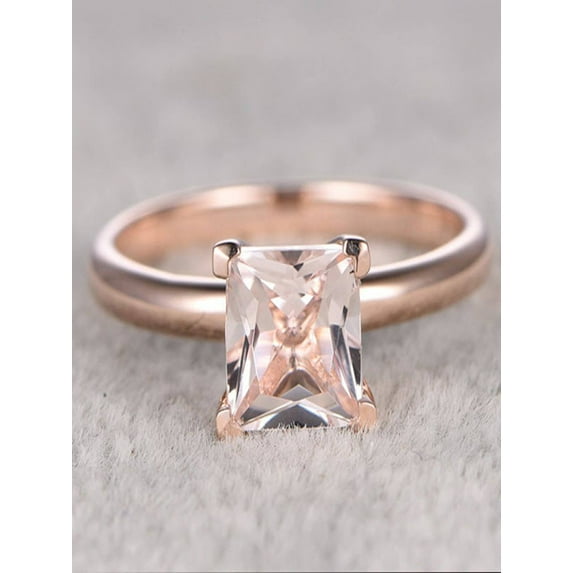 Bestselling Morganite Engagement Ring on Sale: 1 Carat Morganite Solitaire Engagement Ring in 10k Rose Gold