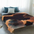 thumbnail image 4 of Orange Teal Black Blanket Soft Cozy Warm Throw Blanket for Couch, Plush Fuzzy Flannel Fleece Blankets for Sofa, Contemporary Abstract Hazy Sense Bed Blankets Lightweight Gifts for Women, 50"x80", 4 of 9