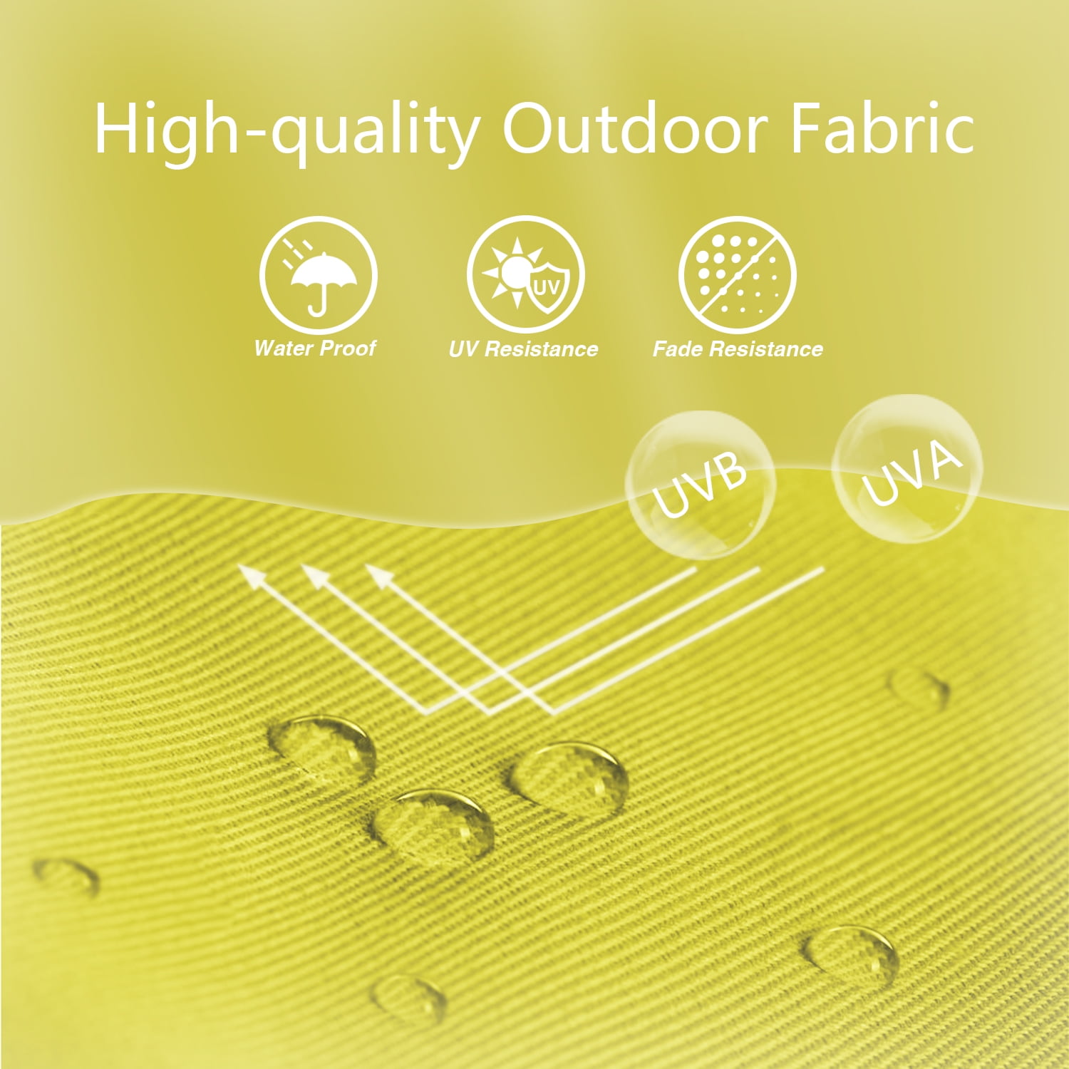 Kool 11FT Outdoor Patio Umbrella with Crank Handle, Market Umbrella with 8 Sturdy Umbrella Ribs, Waterproof for Garden Deck Backyard Pool, Yellow