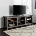 thumbnail image 2 of Pemberly Row Meuble Télé Multimédia Simple en Bois de 70 Pouces Console de Rangement - Charbon, 2 of 5