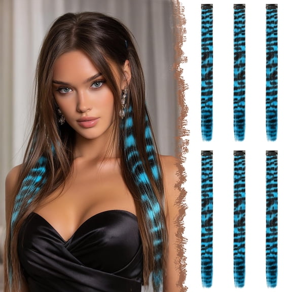 Colored Clip in Hair Extensions - 10 PCS Pink Highlighted Hair Piece Straight Synthetic Clip in Hairpieces for Women 22 inch
