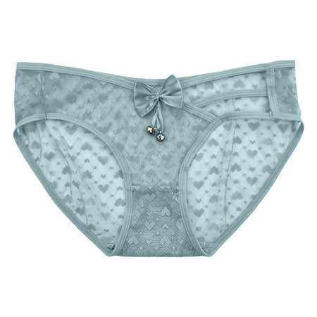 Akiihool Panties for Women nderwear for Women Seamless High Cut Briefs Mid-waist Soft No Panty (Blue One Size)