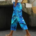 thumbnail image 2 of QATAINLAV Capri Pants for Women 2024 Butterfly Print Straight Leg Cropped Trousers Summer Casual Drawstring High Waisted Beach Capris Pants with Pockets Prime Sales Today Multicolor 3XL, 2 of 4