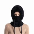 thumbnail image 3 of Gorro 3 en 1 para Mujer, Cálido a Prueba de Viento de Invierno, Gorro para Exteriores con Almohadillas para los Oídos, Máscara Facial, Calentador de Cuello, Negro, 3 of 12
