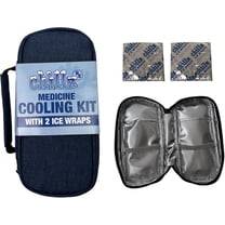 CHILLZ Blue Rx Medication Bag with 2 Reusable Ice Wrap Sheets | Insulated Cooler for Medications, Insulin, GLP-1 Injectables, and Prescription Travel