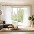 thumbnail image 6 of Yokila 1" Heavy Duty Curtain Rods for Windows 36-88 Inch Adjustable, Farmhouse Single Brown Rod with Decorative Floral Leaf Finials for Living Room Bedroom, 6 of 8