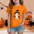 thumbnail image 2 of Qopobobo Girls Shirts All Holidays,Birthdays Short Sleeve Graphic T-Shirts Size 9-10 Years(Orange, 9-10 Years), 2 of 5