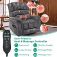 thumbnail image 4 of VIVIJASON Tall Man Large Dual Motor Power Lift Recliner Chair with Extended Footrest, Overstuffed Lay Flat Sleeper Electric Recliner W/Heat & Massage, Lumbar Pillow, USB & Type-C Ports, Gray, 4 of 8