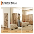 thumbnail image 2 of Jostyle 6 Panel Solid Wood Room Divider Privacy Screen - Freestanding Folding Partition with Leaves Openwork Design, Paulownia Wood Frame Natural, No Assembly for Living Room, Bedroom, Office, 2 of 12