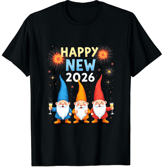 Happy New Year 2026 Gnomes Family Party New Years Eve T-Shirt (Men's, Women's)