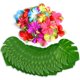 thumbnail image 1 of 60 Piezas De Decoración De Fiesta Tropical, Hojas De Palma Tropicales, Flores De Hibisco, Simulación De Hojas Artificiales Para Fiesta Hawaiana Luau Safari, Selva, Playa, Barbacoa, Decoración De Mesa, 1 of 5